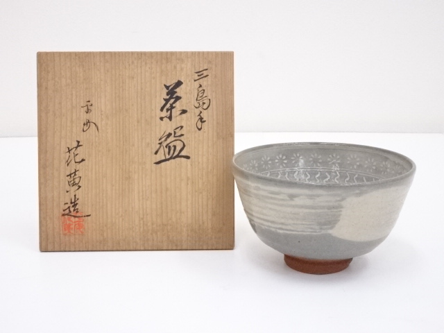 JAPANESE TEA CEREMONY / MISHIMA CHAWAN(TEA BOWL) / KYO WARE